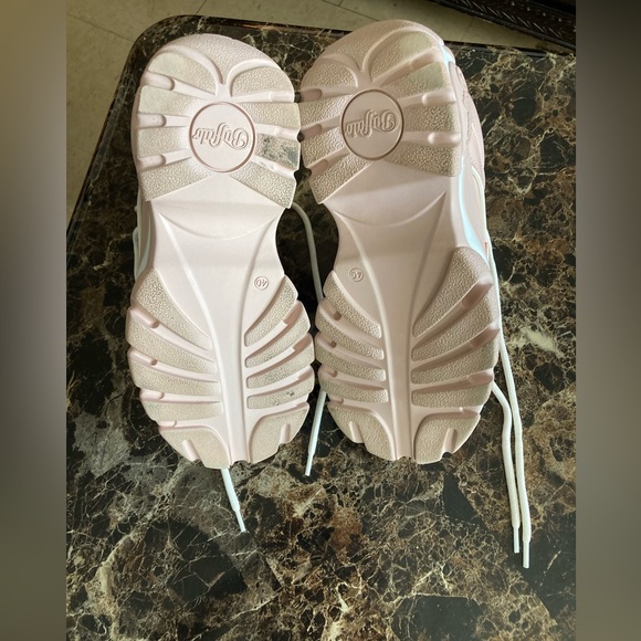 Buffalo London 1339-14 2.0 Lace Up Vegan Patent Platform Trainers in Rose/Size 9 - Picture 15 of 15